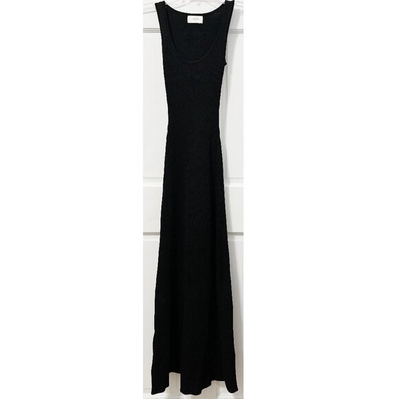 Dissh Billie Midi Dress Black Long Rib Maxi Striped Scoop Neck Knit Tank Small S - Picture 1 of 9